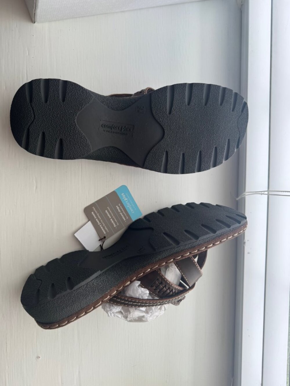 Comfort Plus by Predictions Brown Slip On Sandals Size 9W New in Box P5 - Picture 10 of 13